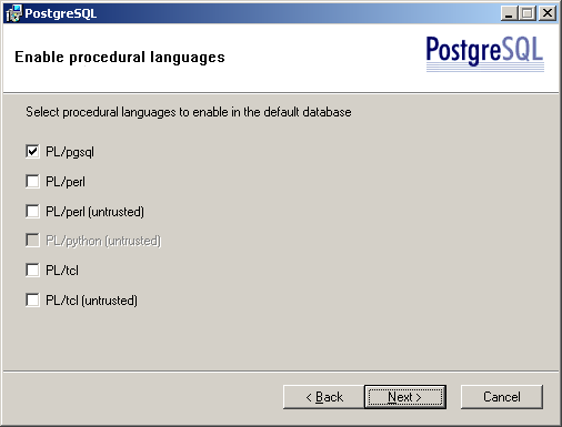 Enable Procedural Languages